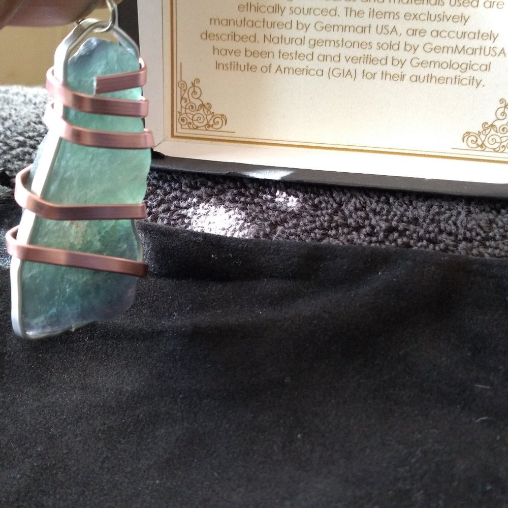 Blue colorful fluorite gemstone multicolors of blue pendant stone
